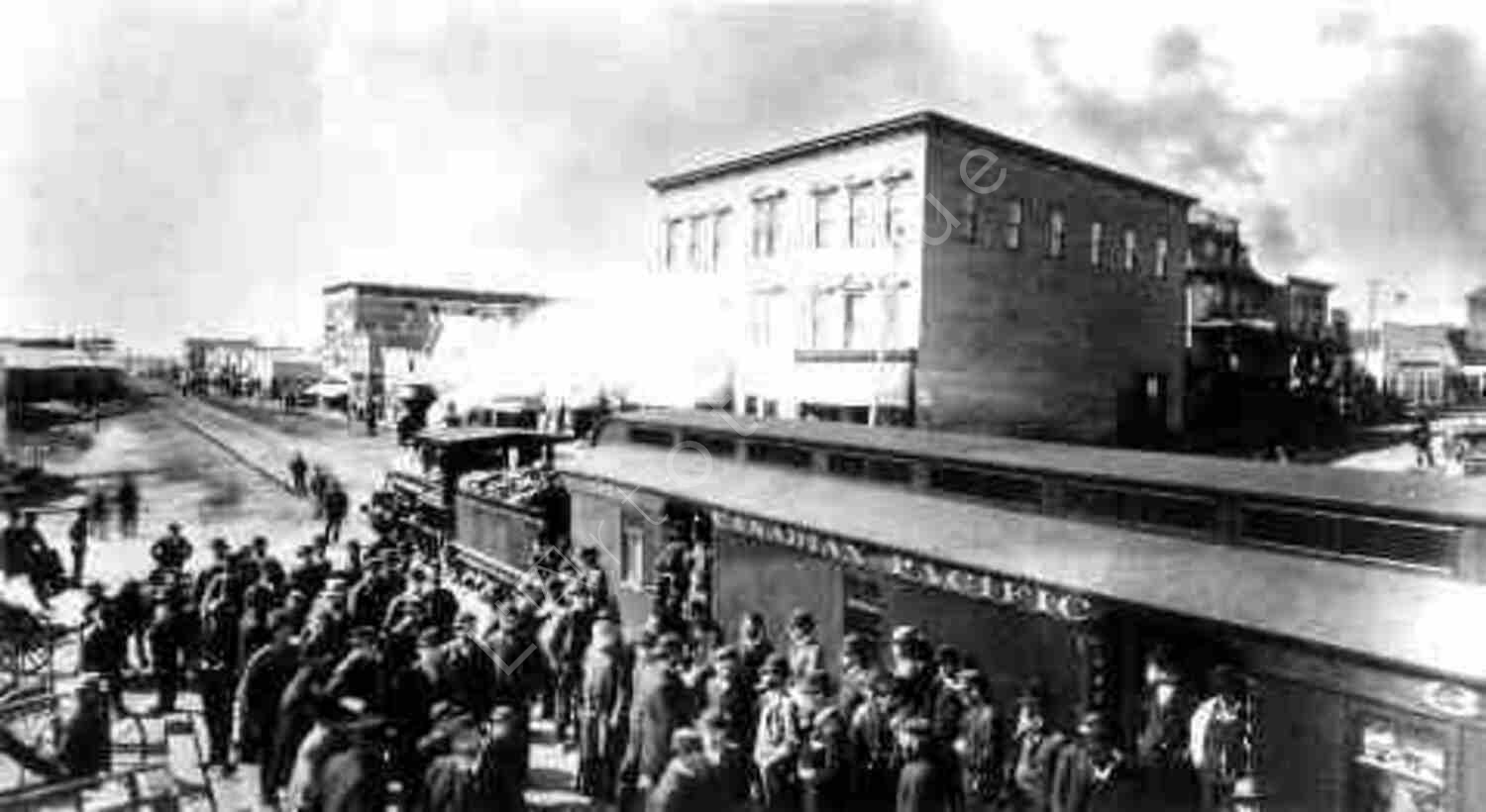 Passenger train with immigrants for the West at Port Arthur, Ontario